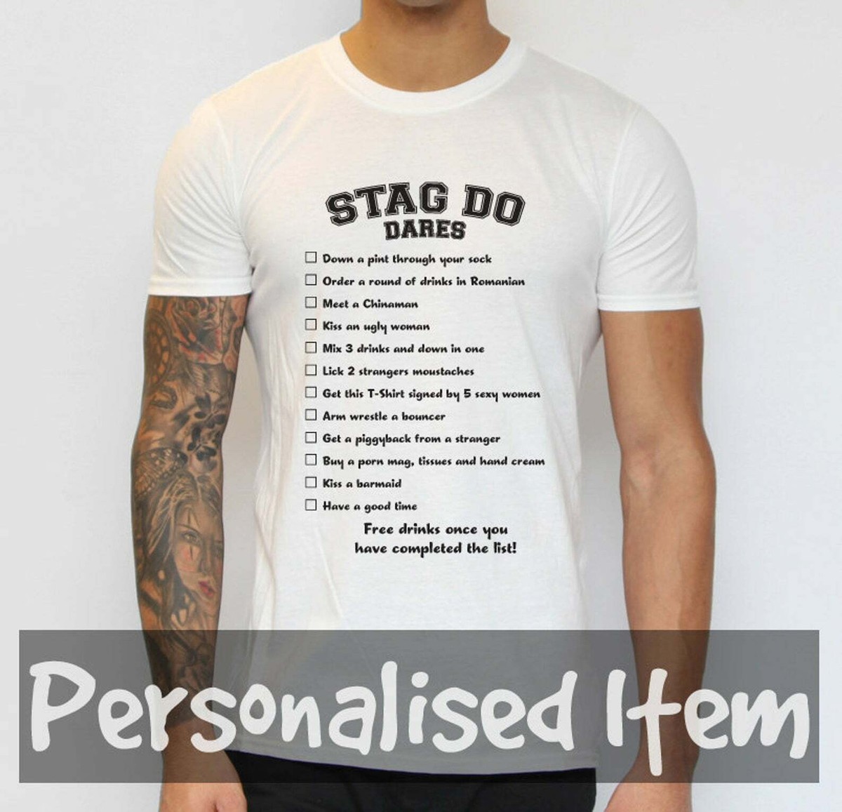 Stag Do Dares Women's T Shirt. Great Quality Hen Party Bachelor
