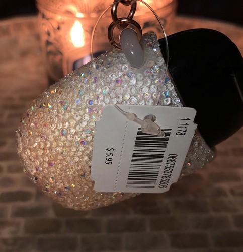 Bath Body Works PEACH Ombre Crystal Gem Pocket Holder Clip Keychain Clip - Picture 2 of 4