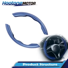 Universal Fit For 15" Car Steering Wheel Cover Anti-Slip Blue Auto Accessories