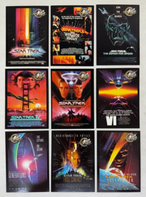 STAR TREK CINEMA 2000 (Skybox) Complete MOVIE POSTERS Chase Card Set (P1-P9)