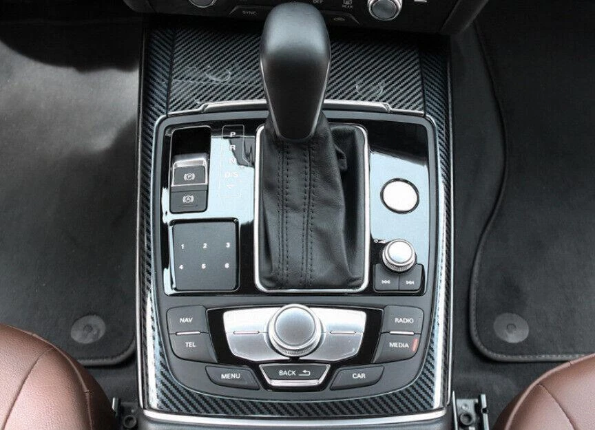 Consola central de fibra de carbono para Audi A6 A7 S6 S7 2012-18 engranaje fibra de carbono acero Foto 2 de 4