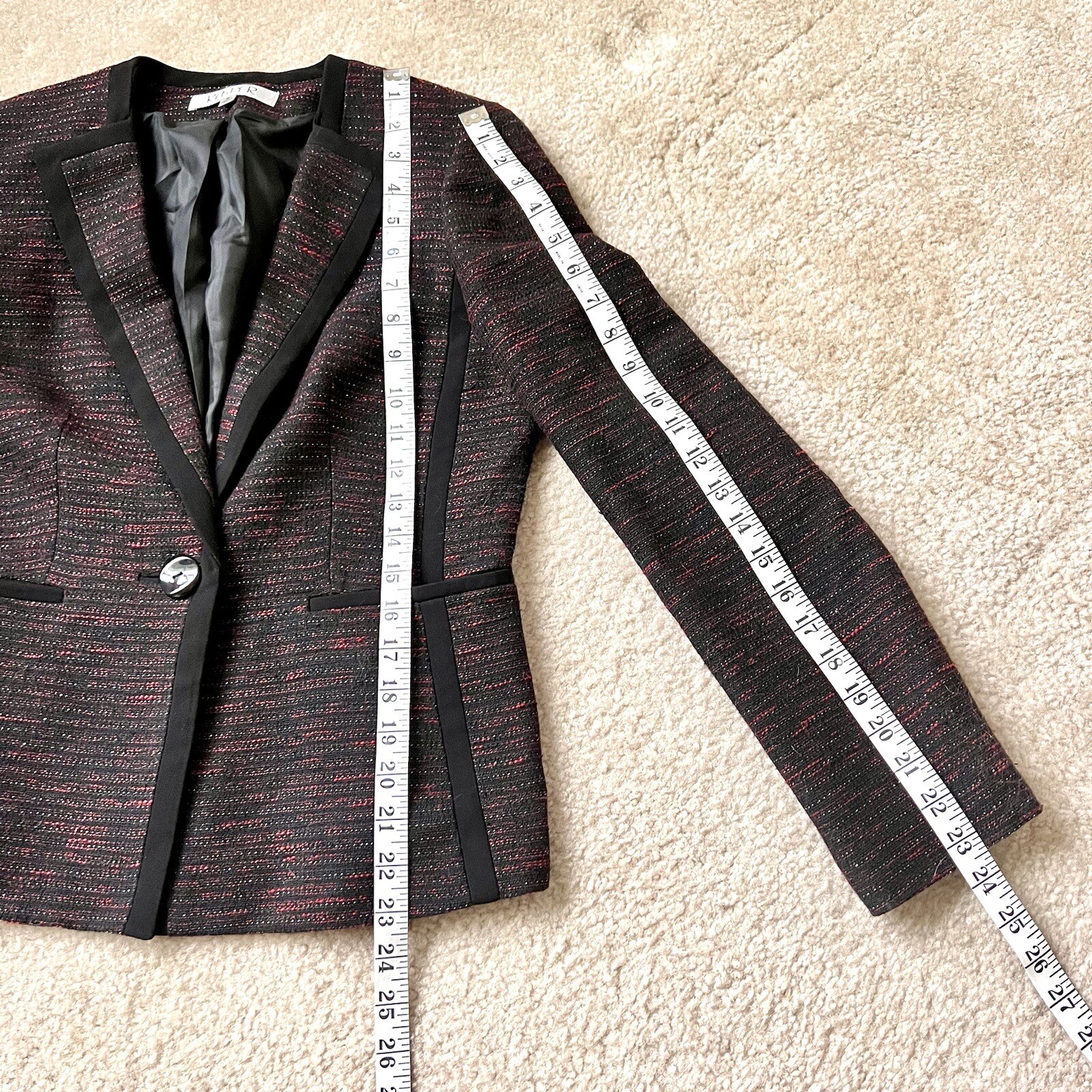 KASPER Single Breasted Metallic Thread Detailing … - image 7