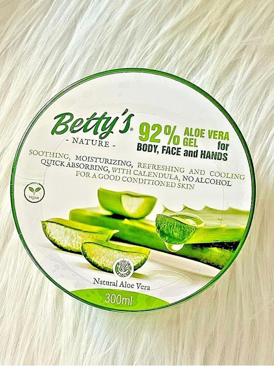 Gel D'Aloe Vera 92% Betty's - 300 Ml - Apaisant, Hydratant, Sans Parabens - Neuf