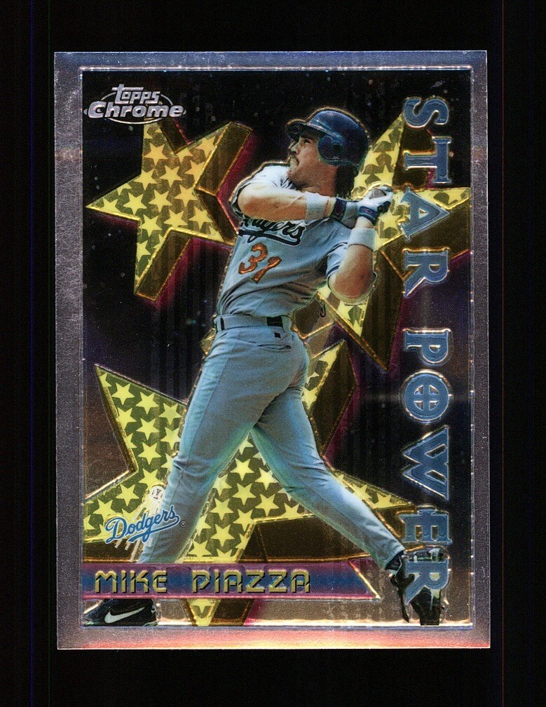 1996 TOPPS CHROME #2 MIKE PIAZZA STAR POWER INSERT - LOS ANGELES DODGERS