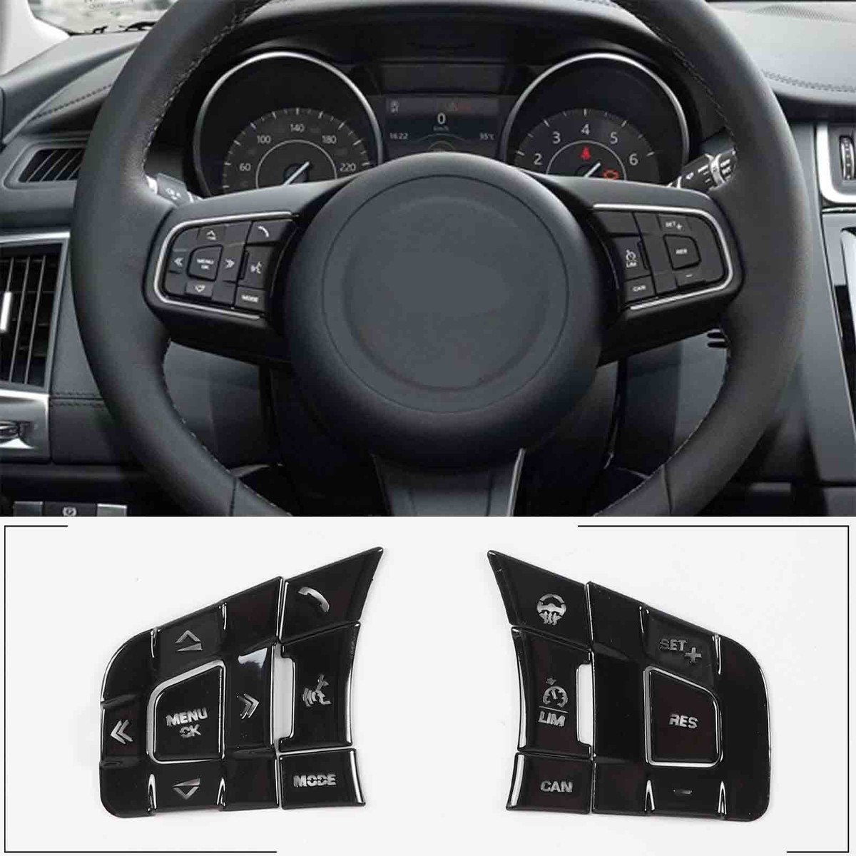 DIYUCAR Silber Car Styling Lenkrad Knopf Rahmen Abdeckungen Trim Aufkleber für Jaguar XF 2012-2015 Auto Interior Zubehör
