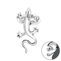 Ohrklemme Echse Gecko Silber 925 Ear Cuff Ohrring Ohne Loch Tragbar Salamander
