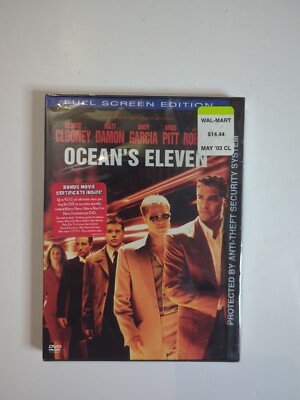Ocean's Eleven DVD Full Screen  Brad Pitt snap back case 2002 BRAND NEW SEALED 