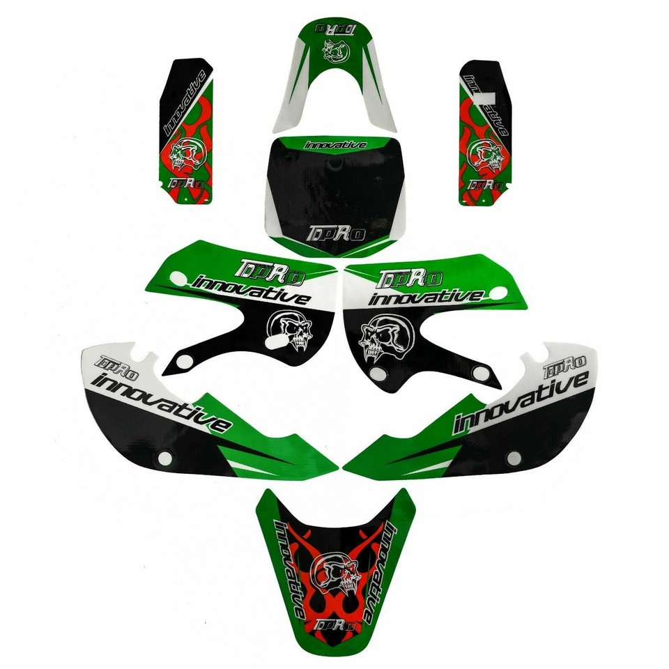 110cc Racing Sticker Plastic Kit Fender + Sticker for Kawasaki KLX 110cc KLX110 KX65 140cc ...