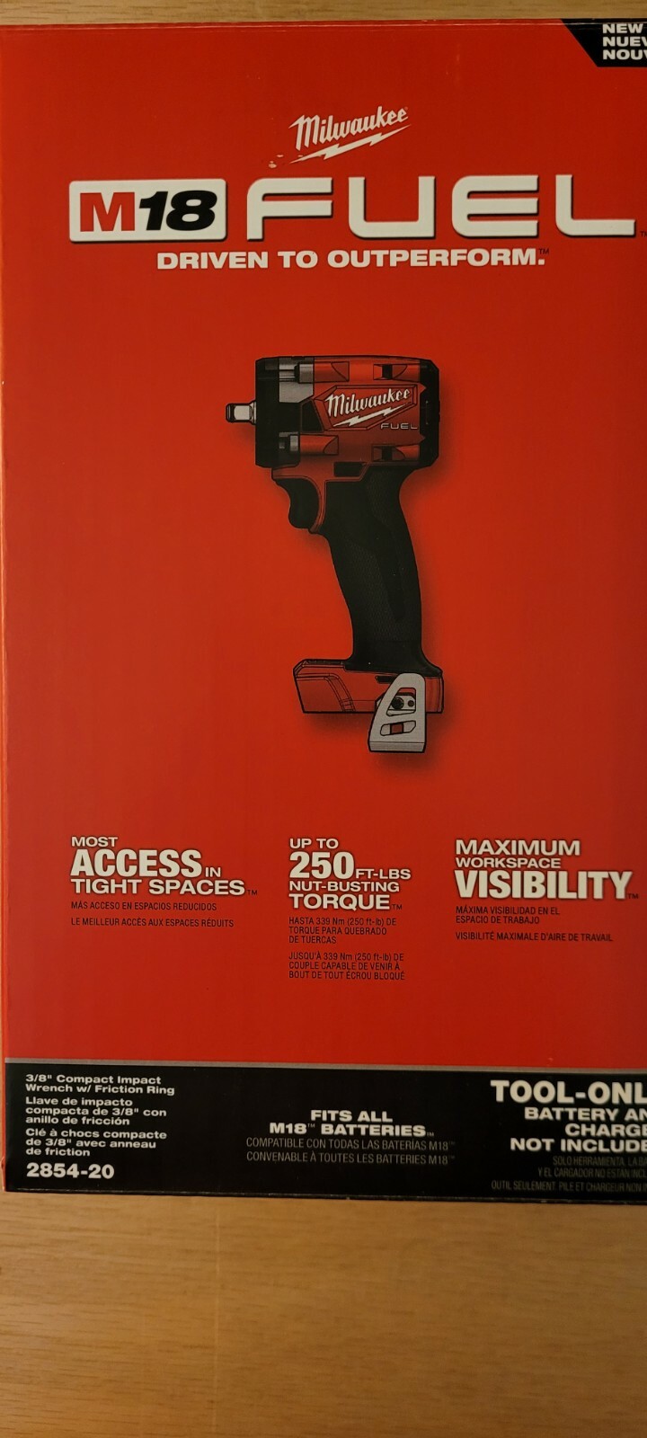 Milwaukee M18 FUEL 18V Cordless Compact Impact Wrench 2854-20