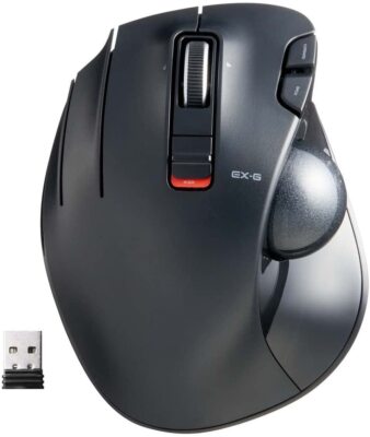 ELECOM Mouse Wireless Trackball 6 Buttons for Left Hand Black M-XT4DRBK