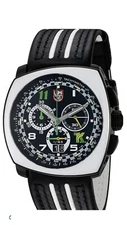 Luminox 1143 Tony Kanaan Racing Chrono White Bezel Blk/Wht Leather Night Vision
