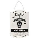 Dead & Breakfast Hanging Sign, Spooky Halloween Fall Bed and Breakfast Skull Bat