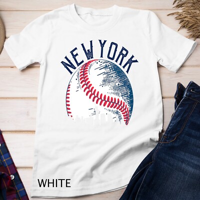 Vintage Downtown New York City Skyline Baseball Lover Gift Unisex T-shirt