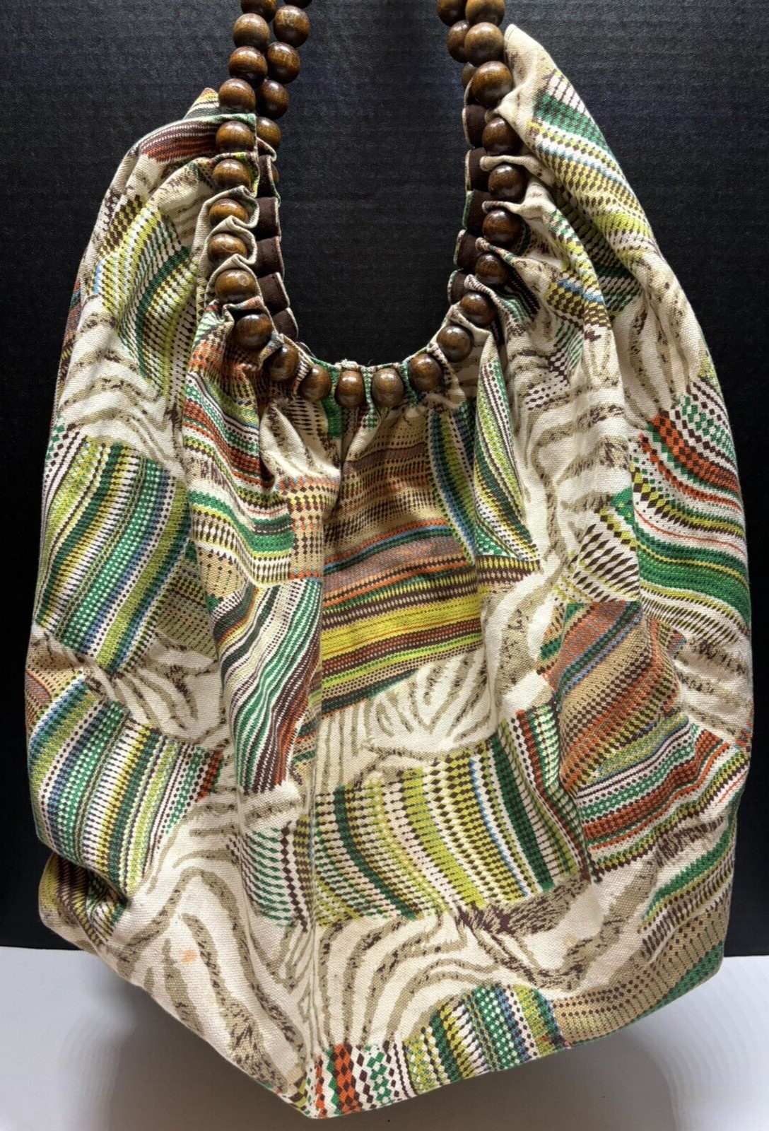 Large patchwork print crochet/knitting craft tote… - image 5