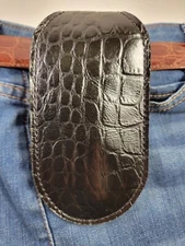 Tactical EDC BELT POUCH Coin or money holder for belt BLACK Faux ALLIGATOR COIN