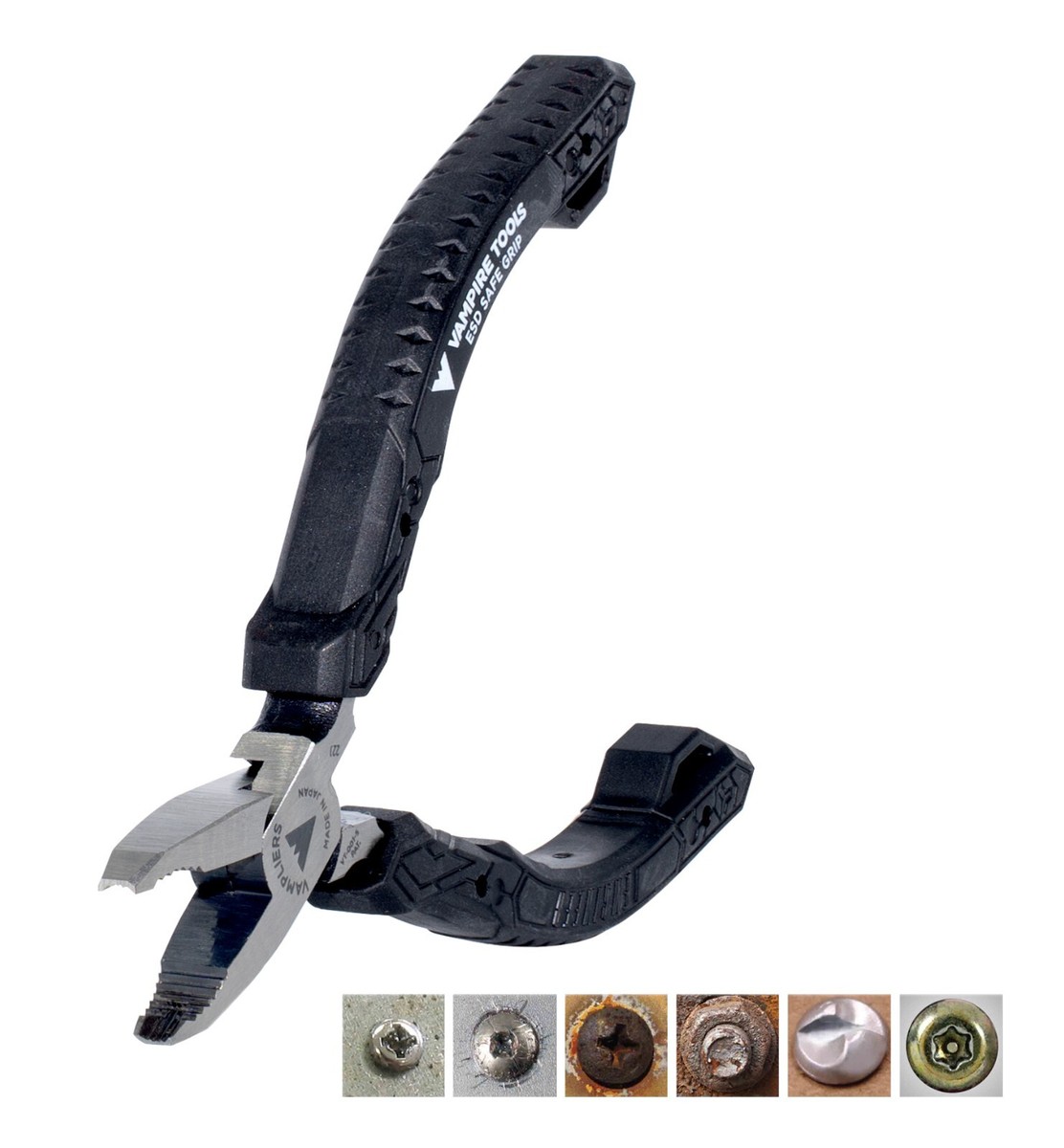 VAMPLIERS 2-Piece Screw Extractor Pliers Set - 8" Linesman & 5" Mini Stripped Screw Removers