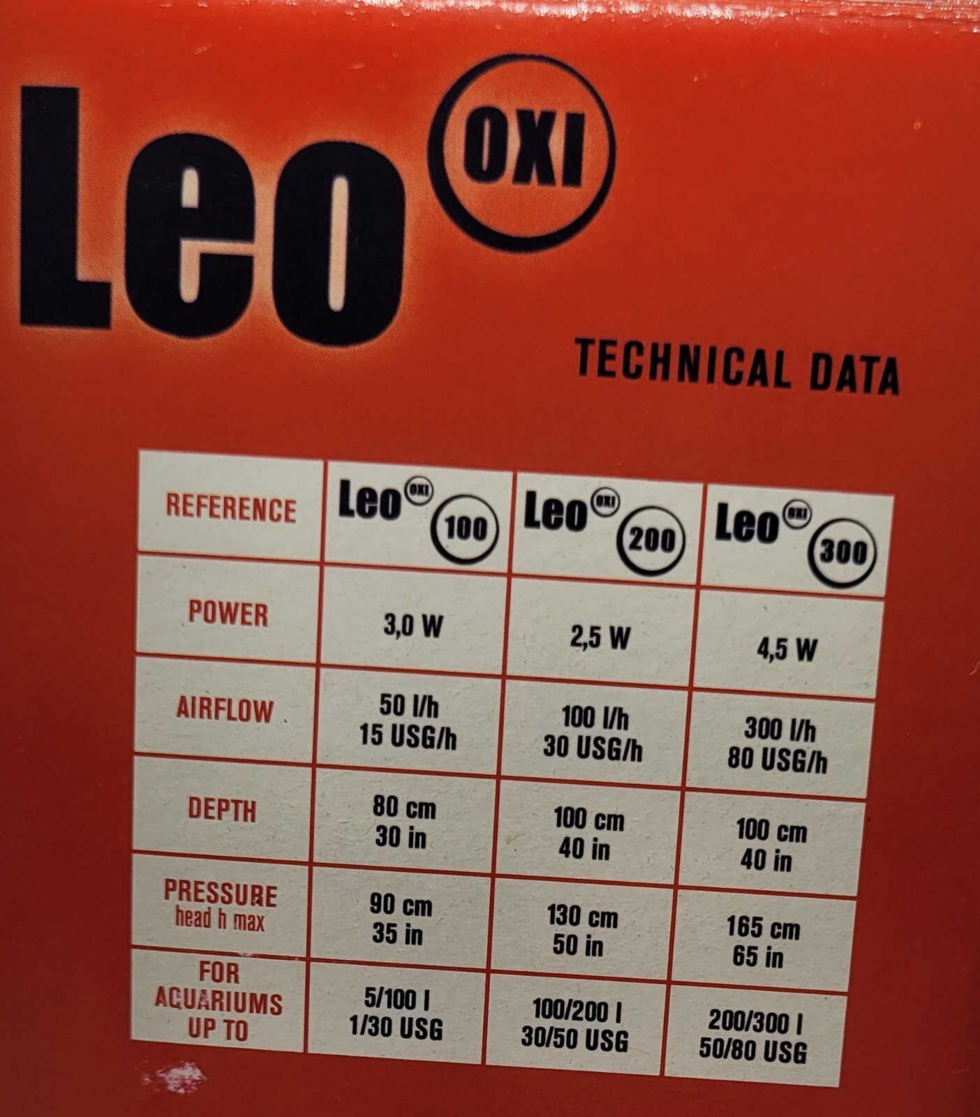 Aquarium Air Pump Leo Oxi 100LPH Dual Purpose For Use Inside/Outside