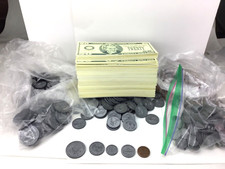 EDUCATIONAL LAKESHORE SCHOOL PAPER MONEY PLASTIC COINS