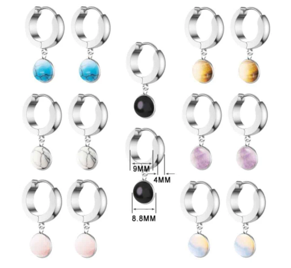 Klappcreolen Creolen Kugel Anhänger Herren Damen Edelstahl Ohrringe s2 - Bild 2 von 4