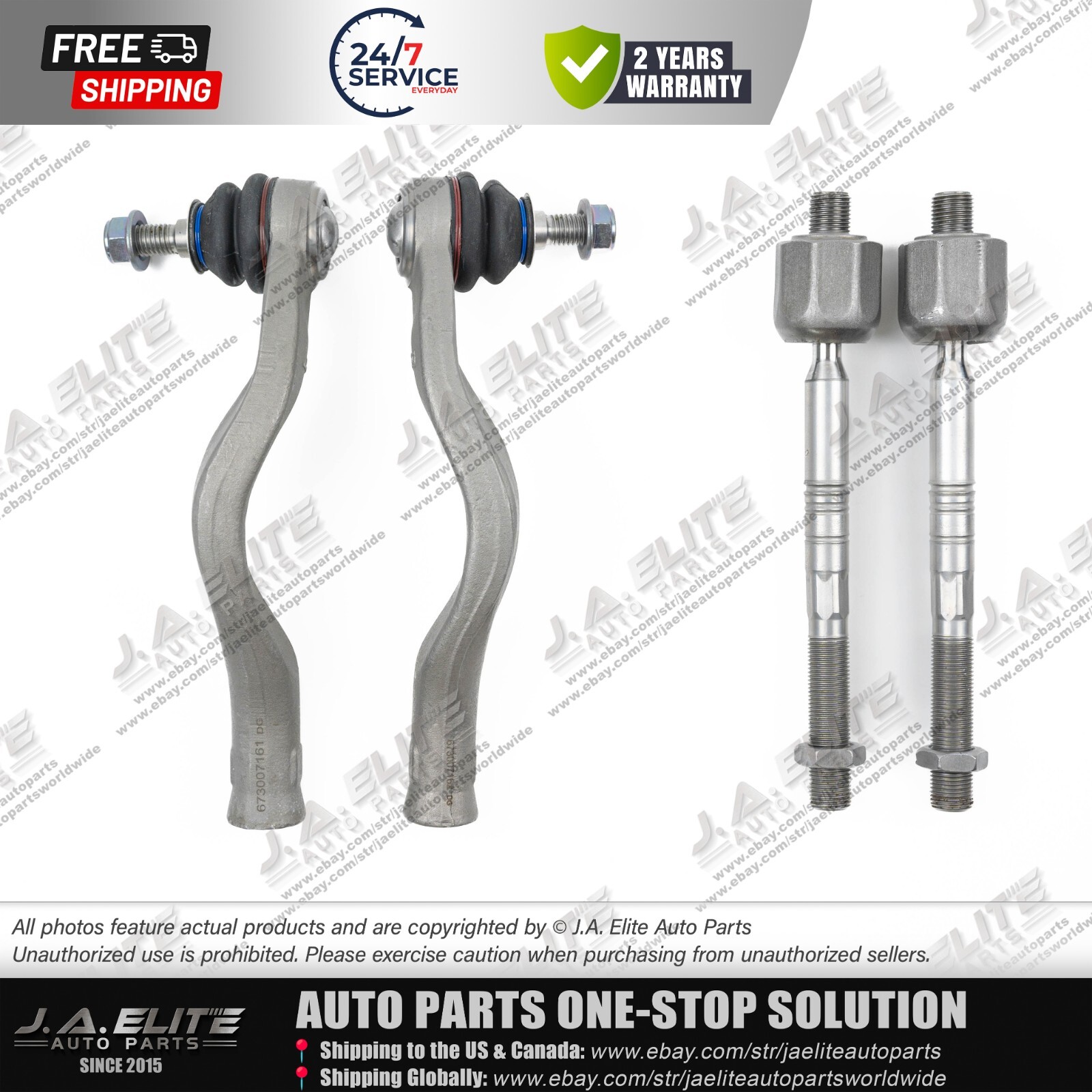 4pcs Left & Right Inner & Outer Tie Rod Ball Joint fit Maserati Levante (2019+)