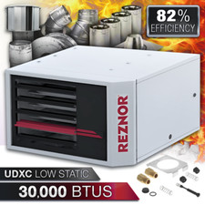 Reznor UDXC 30,000 BTU NG/LP Gas Heater Garage & Shop Unit, Low Static, Venting