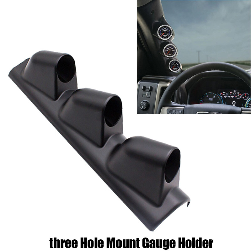 52mm A-Pillar 3-Hole Gauge Pod Mount – Universal, Black Carbon Fiber Finish, Left Side