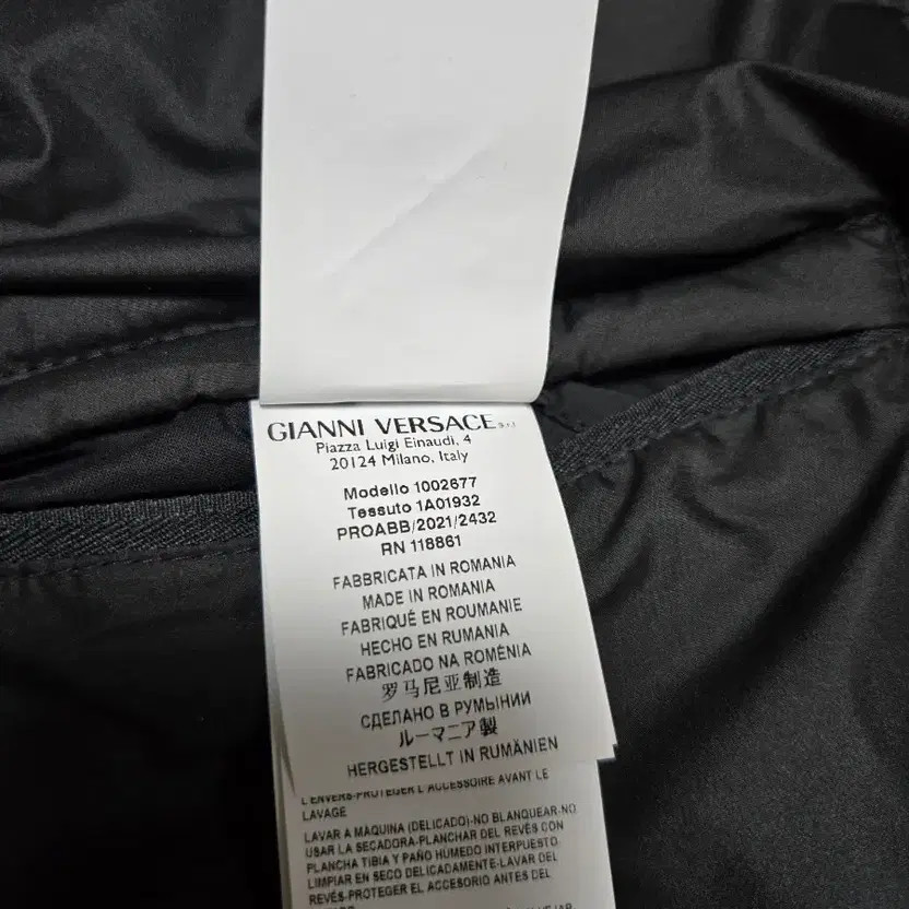 Versace Black Logo Pattern Puffer Jacket - New wi… - image 6