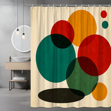 Colorful Geometric Shower Curtain - Modern Art Design for Bathroom