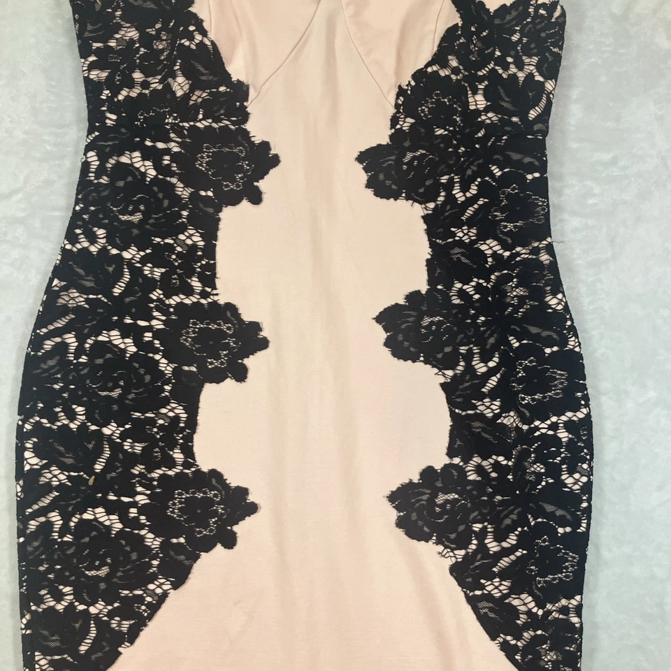 Venus Choker Neck Pink Mini Dress Black Lace Overlay Corset Top Size 16 Whimsy  - Image 3 of 4