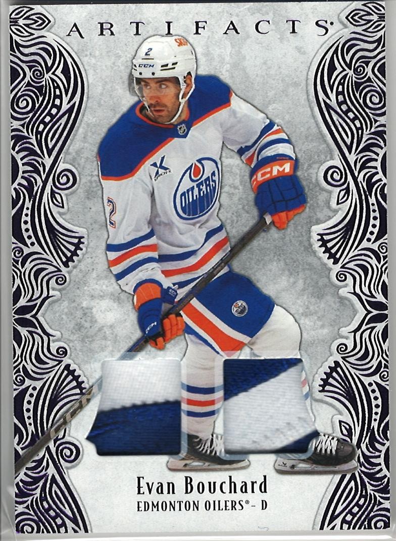 2025-26 Upper Deck Artifacts #55 Evan Bouchard Material Purple #/25