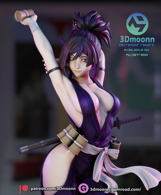 Yuzuriha   hell s paradise- Figure 3d Print Model kit Unpainted Unassembled