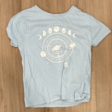 Pull&Bear Light Blue Cotton Moon Phase Graphi...