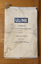 Uline White Die Cut Handle Bags Shopping Merchandise 12 x3x18" 500 CT S-6856W