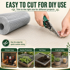 36IN X 100FT Silver Metal Mesh, 1/2IN Welded Chicken Wire Roll, Garden Plant