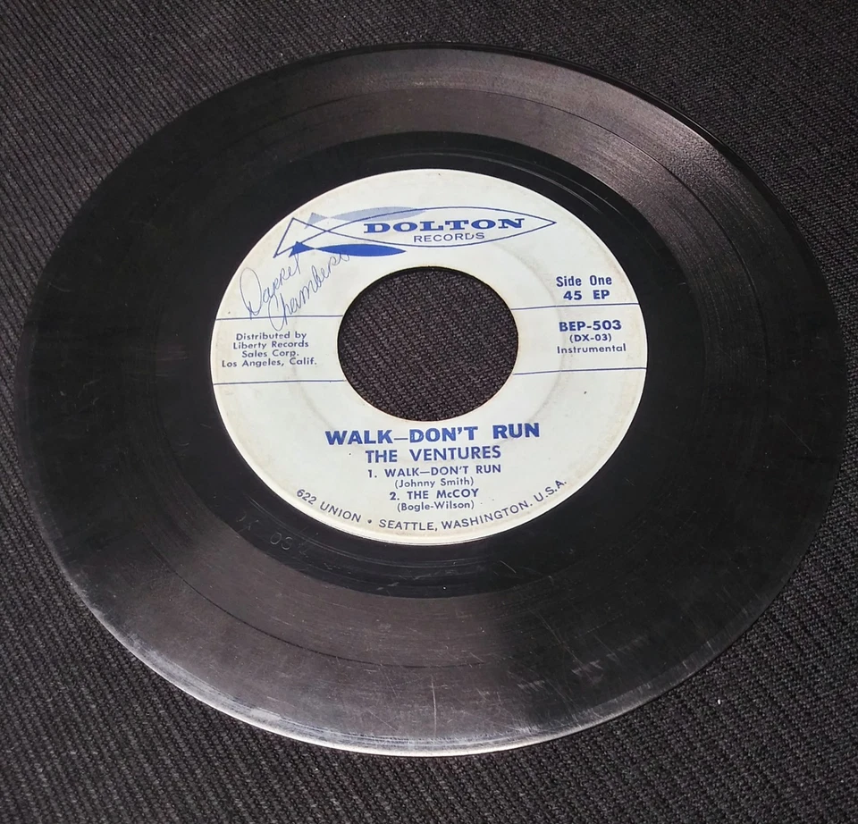 HTF 45 rpm EP surf VENTURES Walk Don't Run 1960 Dolton BEP 503 pic sleeve G+/VG Foto 3 de 4