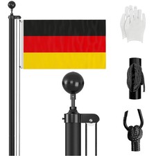 Fahnenmast 6m Aluminium Flaggenmast Garten Flagge  Seil Klammern