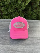 VON DUTCH Classic Pink And Gray Trucker Cap       HOT PINK
