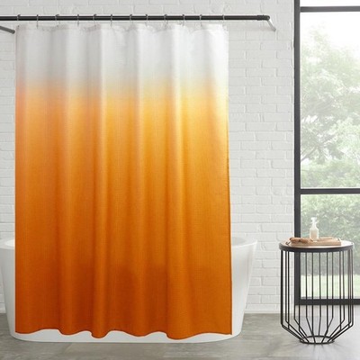 Creative Home Ideas 14-Piece Set, Orange 70x72 Ombre Shower Curtain, Frosted ...