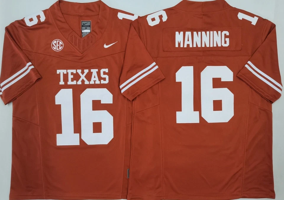 New Mens Arch Manning #16 Texas Longhorns Stitched Jersey All Colors S-3XL - Image 3 of 4