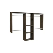 Essential plus 60 In. W - 96 In. W Espresso Wood Closet System