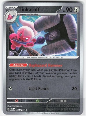 POKEMON TINKATUFF 097 MEGA EVOLUTION REVERSE HOLO NM