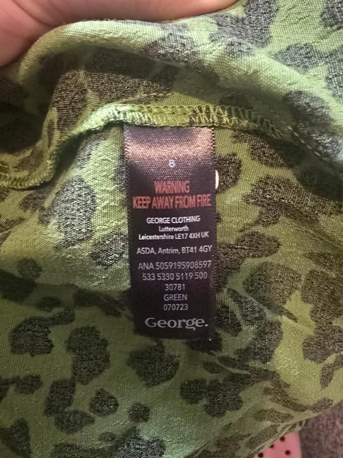 Women’s George Green Animal Print Wrap Dress Size 8 Long Sleeve V-Neck Mini image 3