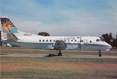 Postcard Airline LAPA ARGENTINA Saab 340A Cityliner N69LP CC8.
