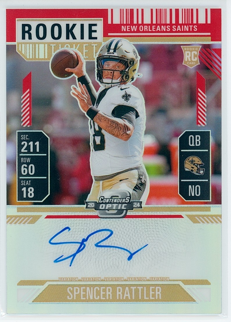2024 Contenders Optic Spencer Rattler Red /99 Variation Rookie Ticket Auto RPS