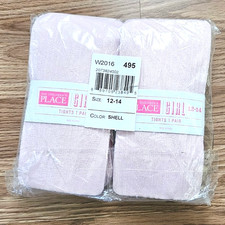 BNWT 2-Pair The Children's Place Girls Microfiber Shell Pink Tights Size 12-14