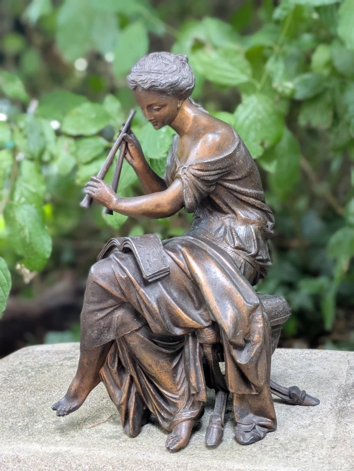 Sculpture XIXe "La Muse" / Théodore Doriot - Régule patine bronze / Napoléon III - Photo 2/4