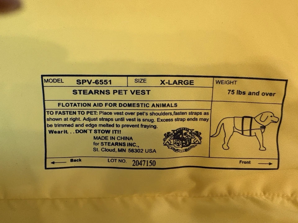 X-Large Stearns Scooby Doo Dog Flotation Vest Rescue Team Life Jacket 75lbs + - Image 3 of 4