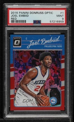 2016-17 Panini Donruss Optic Red Prizm 96/99 Joel Embiid #1 PSA 9 MINT h8k