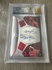2006-07 SP Gamed Used Lebron James / McGrady #AFDA-MJ DUAL PATCH AUTO /15 BGS 9