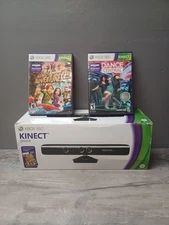 Xbox 360 Kinect Sensor in box w game & Dance Central FOR XBOX 360
